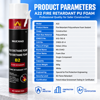 Scellant en mousse de polyuréthane ignifuge à séchage rapide et forte adhérence MUCHAO A22 750ml pour l'étanchéité des portes, des fenêtres et des tuyaux