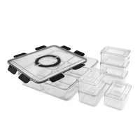 Ensemble de 13 boîtes de rangement scellées avec poignée, sans BPA, pour épices et fruits, pour la cuisine, le réfrigérateur et les placards