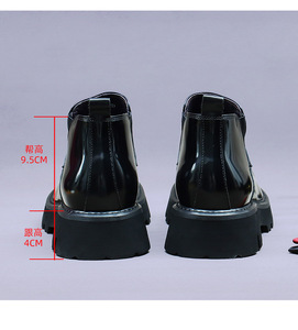 Grande promotion sur les bottes <span class=keywords><strong>Chelsea</strong></span> en cuir véritable pour hommes Bottes britanniques hautes d'affaires courtes en cuir de vachette Chaussures en cuir brillant - Product Image 6
