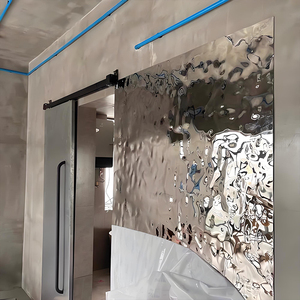 Plaque décorative <span class=keywords><strong>en</strong></span> <span class=keywords><strong>acier</strong></span> <span class=keywords><strong>inoxydable</strong></span> 304 316 effet vague d'eau, poli miroir, couleur personnalisée pour la décoration murale intérieure - Product Image 3