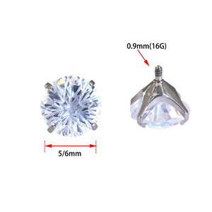 Trifoglio nuovo impianto di grado ASTM F136 titanio 7A CZ estremità filettate Daith elica Tragus lobo orecchio Piercing gioielli corpo superiore - Product Image 2