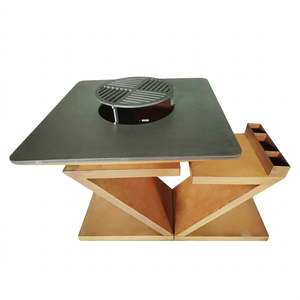 Premium Heavy Duty Corten Steel Modern Fire Pit BBQ Flat Top <b>Grill</b> Firewood Fuel CE Certified Powder Coated Natural Rust Auto - Product Image 1