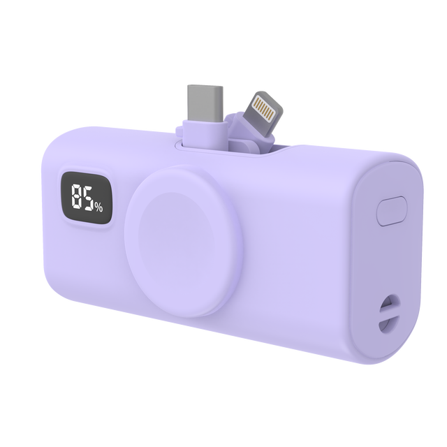 Portable Power Bank Lipstick Mini Design 5000mAh 20W PD Support Iwatch Three Star Watch Wireless Charging 3W