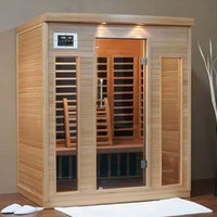 Sauna infrarouge pour 2 personnes à usage domestique, cabine de spa à vapeur sèche en bois avec éclairage LED