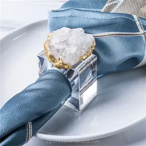 罗宾水晶高品质愈合石玛瑙圣诞餐巾环装饰