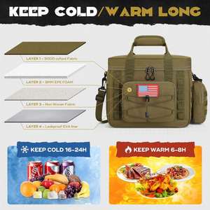 Tactical <b>Lunch</b> <b>Box</b> for Men Large Durable Leakproof Cooler Bag with Detachable MOLLE Bags <b>Insulated</b> <b>Lunch</b> Bag - Product Image 4