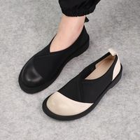 Mocassins pour femmes Xinzirain personnalisés rétro en cuir véritable en maille élastique