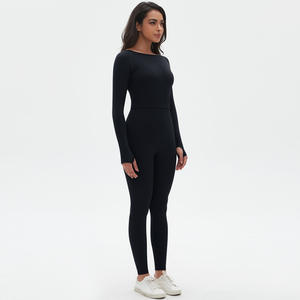 Conjunto de Yoga Reversible Impermeable de Alta Calidad para Mujer, Transpirable, Sin Costuras, Ajustado, Top de Manga Larga, Leggings de Cintura Alta, Estilo Biker Plus - Product Image 2