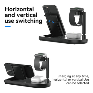 15W Smart Plug PD <span class=keywords><strong>Compatible</strong></span> 3-en-1 Cargador inalámbrico Carga rápida Cargador eléctrico de escritorio para iPhone <span class=keywords><strong>Android</strong></span> Smartphones - Product Image 4
