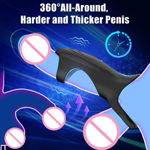 Anillo Vibrador de Silicona Multifrecuencia <span class=keywords><strong>2026</strong></span>, el Mejor para Retrasar la Eyaculación, Masaje con Esencia Mejorada para Parejas, Vibración con Bloqueo de Pene - Product Image 6