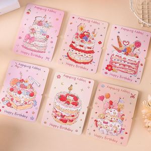 Carte de vœux créative 3D - Joyeux anniversaire, gâteau et fleurs en relief, petit message simple (cadeau pour fleuriste, vente en gros) - Product Image 6