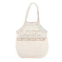 Sac fourre-tout réutilisable en coton maillé, personnalisé avec logo et motif, à poignée courte, écologique, lavable, imprimé dessin animé, pour le shopping