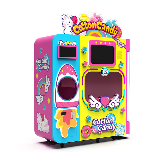 Fully Automatic Cotton Candy Machine Marshmallow Machines Cotton Candy Vending Machine with Bill Acceptor and Card Reader