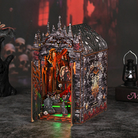 Rompecabezas 3D de Madera, Soporte para Libros, Kit de Casa en Miniatura, Rincón de Lectura, Regalo de Fantasía para Halloween, Decoración para Dormitorio Infantil