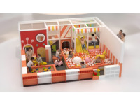 Équipement de jeu intérieur pour enfants, directement de l'usine, avec toboggan ondulé, piscine à balles, table à sable et zone trampoline pour centre commercial