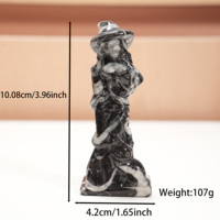 Figurines de sorcières sculptées à la main en cristal naturel, artisanat en cristal de haute qualité, décoration de cadeau d'Halloween, vente en gros