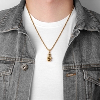 Hommes mode Sport perles Fitness chaîne collier collier dentelle Boxer gant de boxe pendentif fête bijoux accessoires cadeau collier Hombre