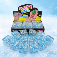 Juguete Antiestrés Cuadrado de Hielo al por Mayor, Juguete Blandito con Purpurina de Copo de Nieve, Juguete Sensorial Elástico con Temática Invernal, Bloque de Cristal