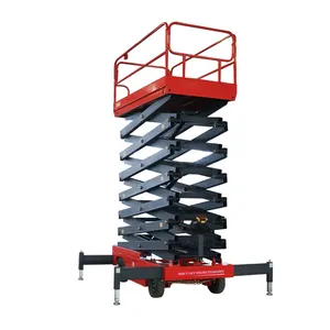 Elevador elétrico de plataforma móvel de elevação em tesoura, equipamento hidráulico de elevação em tesoura, 6m, 8m, 10m