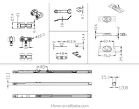 Kit de rails à roulettes robustes de 80 kg pour porte coulissante, système de quincaillerie pour porte coulissante de séparation de pièce pour cloison