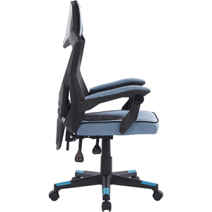 <span class=keywords><strong>Chaise</strong></span> de jeu ergonomique Eros haut de gamme avec dossier en maille, rembourrage en mousse haute densité, pivotante, bleue, best-seller - Product Image 5
