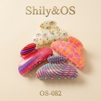 Pinzas para el Cabello con Estampado Floral Shily&OS, Pinzas Grandes con Diseño de Flores Retro para Mujer, Accesorios Elegantes y Femeninos para Peinados, Venta al por Mayor