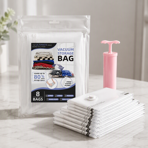 Sacs de rangement sous vide épaissis en gros d'usine, sacs de compression hermétiques réutilisables pour la literie, les couvertures et les vêtements d'hiver - Product Image 1