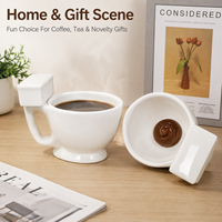 Mug Kopi Keramik 3D Kreatif Unik yang Dapat Disesuaikan, Cangkir Porselen Unik dengan Desain Khusus untuk Penggunaan Pribadi