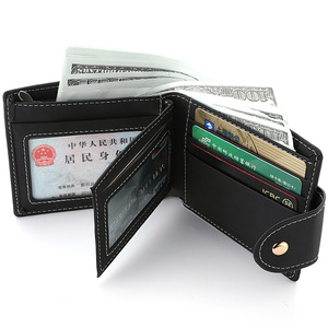 <span class=keywords><strong>Portacarte</strong></span> da uomo portafoglio corto in metallo con etichetta di aquila di lusso con cerniera con cerniera di design sottile nero porta carte per uomo - Product Image 5