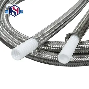 SS 304 Lined PTFE Stainless Steel Corrugated Tube Nylon Braided Steel Wire Braided PTFE Tube
