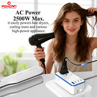 Adaptateur universel de charge rapide FOXCAN Ultra Slim PD35W équipé de 1 port USB-A et 3 ports USB-C pour les voyages mondiaux