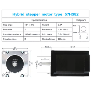 Motor de Passo Nema23 3A 2 Fases 1.2N 2N 2.2Nm 2.5N 3Nm de 4 Fios com Eixo Único de 8mm para CNC, Gravadora, Router e Impressora 3D - Product Image 4