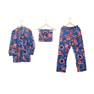 Conjunto de Pijama de Verano para Mujer, Floral, de Algodón, Térmico, Transpirable, de Secado Rápido, Suave y Ligero, Camisa y Pantalón - Product Image 1