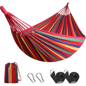 Garden Cotton Hammock Comfortable Fabric with Tree Straps for Hanging Durable Up to 450lbs Portable Hammock