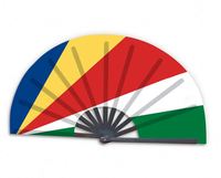 Éventail pliant en bambou personnalisé avec drapeau national du Sénégal pour les événements de football Afcon et les festivals culturels