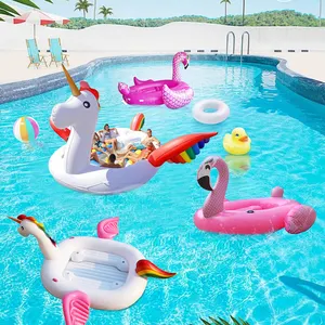 Más de 9 pies de altura piscina inflable flotador Flamingo las islas piscina flotador gran flotador de unicornio para 6-8 personas parte de agua