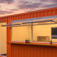 Kiosque conteneurisé 10ft 20ft, café mobile, stand alimentaire portable, comptoir mural en acier pour sandwichs, stand de vente