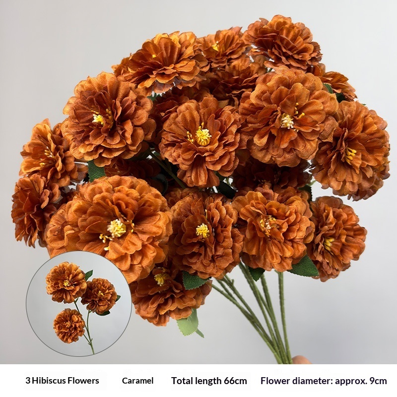 3 heads of hibiscus flowers