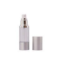 Flacon pompe airless PP de luxe vide personnalisé 50 ml argenté dépoli pour crème contour des yeux, lotion cosmétique et sérum
