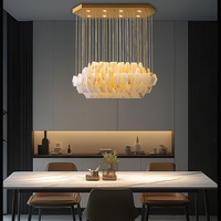 Lustre en albâtre LED de luxe, design moderne, décoration intérieure, luminaire suspendu, villa, maison