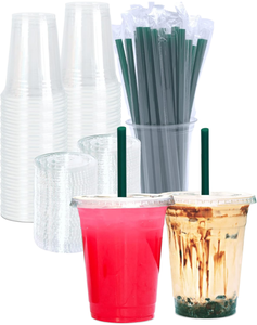 Gobelets en plastique personnalisés avec logo, jetables, transparents, avec couvercles, 12oz, 16oz, 24oz, vente en gros, fabricant - Product Image 1