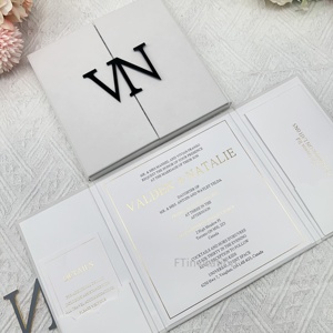 Miễn Phí Mẫu Cá Nhân Màu Kem Cổng Gấp Nhung Lời Mời Đám Cưới Với Rsvp Đặt Bìa Cứng Tình Yêu Phong Cách Làm bằng Giấy - Product Image 4