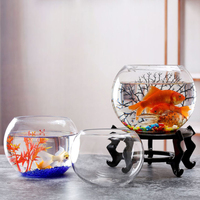 Bol à poisson rond en verre transparent fait à la main décoration de table transparente globe en verre aquarium