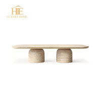 Meubles de salon de luxe, table basse de luxe, table d'appoint, base en forme de demi-boule, table basse moderne en marbre