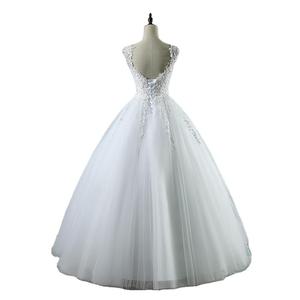 Abito da Sposa Personalizzato ZJ9076 Stile Ball Gown con Spalline Sottili in Tulle Bianco Avorio per Matrimoni 2025 - Product Image 5