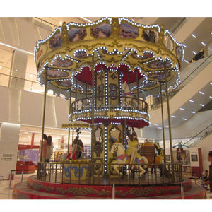 Vintage Double-deck Carousel - Large Capacity Safe Amusement Ride for Cultural Tourism Town - Product Image 3