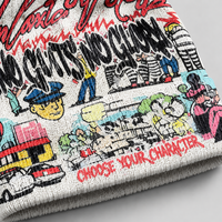 Bonnet vintage imprimé bande dessinée, bonnet d'hiver à motif lettres graffiti, style streetwear Y2K, unisexe, pour tous les jours