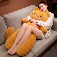 Coussin en forme de chat en gros, jouet en peluche chaton mignon, compagnon de sommeil moelleux, cadeau d'anniversaire, rembourré en coton PP 70/90/140cm