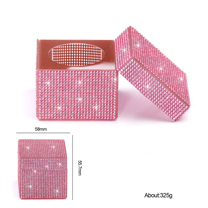 Square pink diamond crystal cup