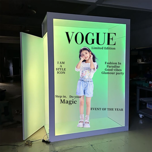 ตู้โชว์นิตยสารสำหรับงานแต่งงานกล่องใส่ภาพถ่ายสำหรับงานปาร์ตี้ส่งฟรีโลโก้ตามสั่งสีแดง - Product Image 1